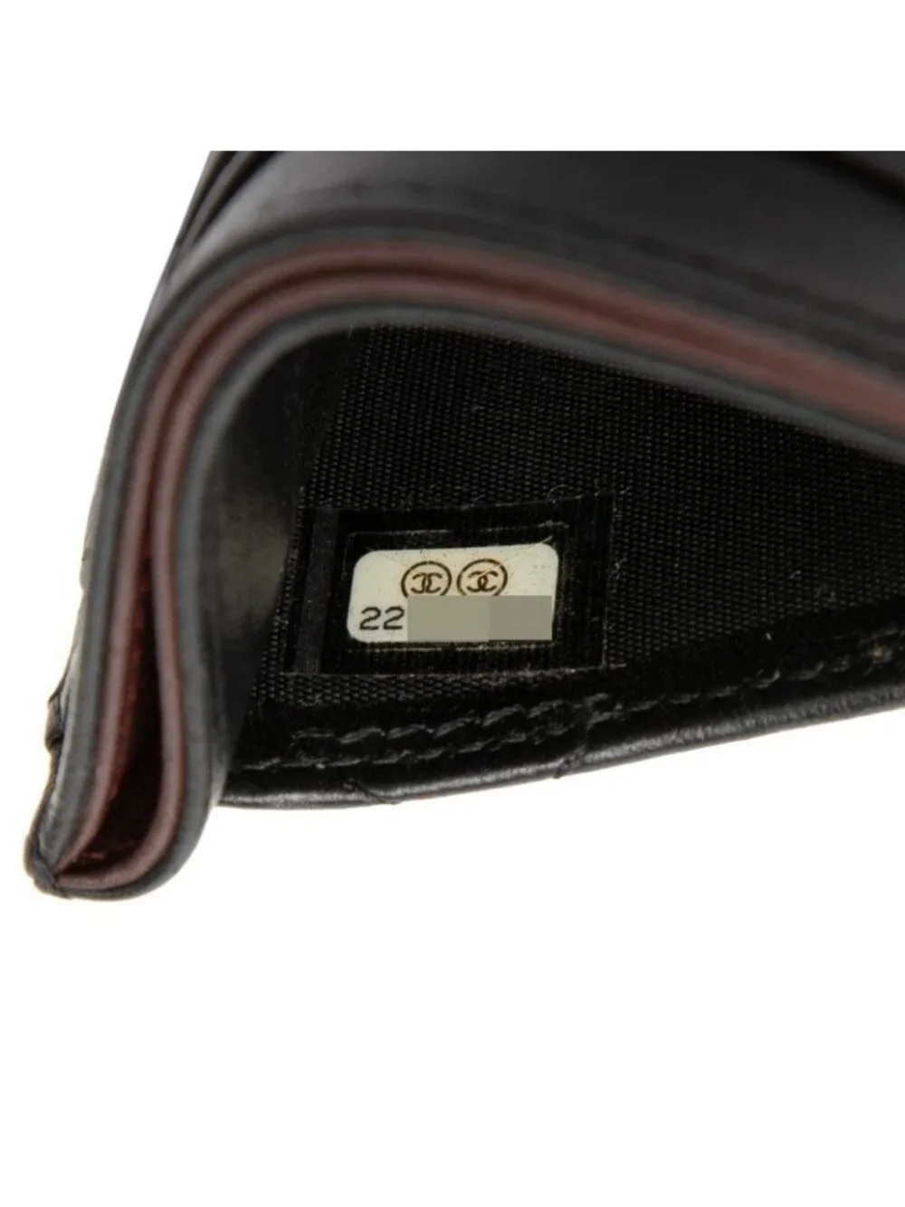 Chanel CC Logo Quilted Card Case Black Lambskin